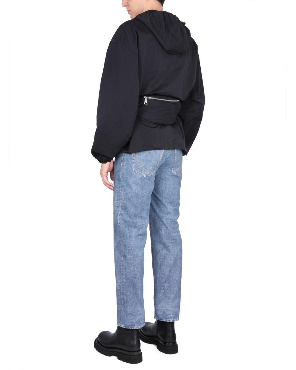 Bottega Veneta Black Jacket With Pouch Handbag for men