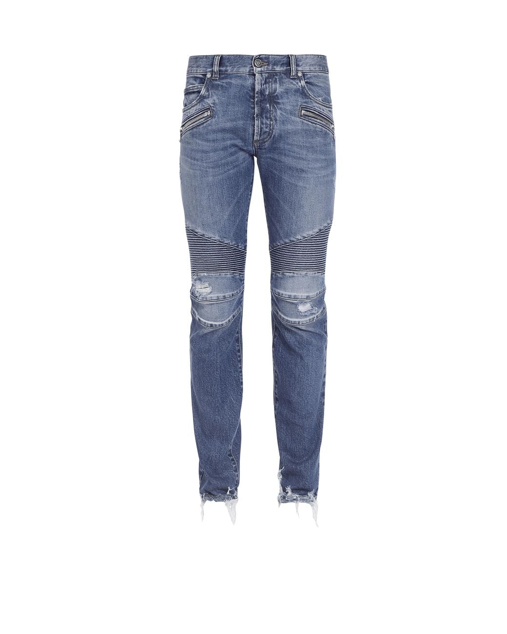 Balmain Blue Ribbed Tapered Jeans for men