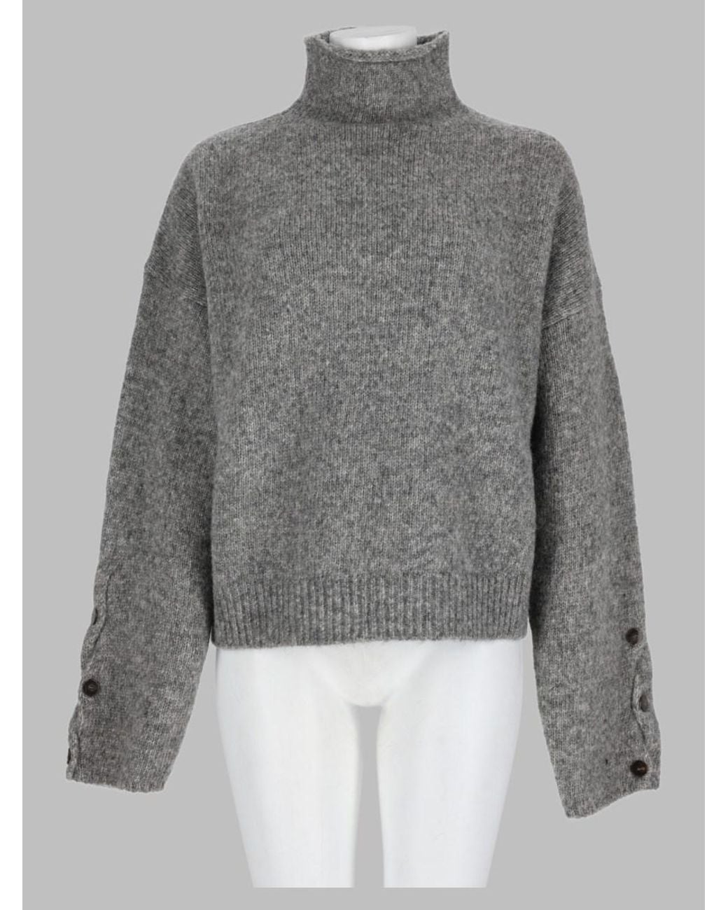 Alysi Gray Alpaca Turtleneck Jumper Sweater