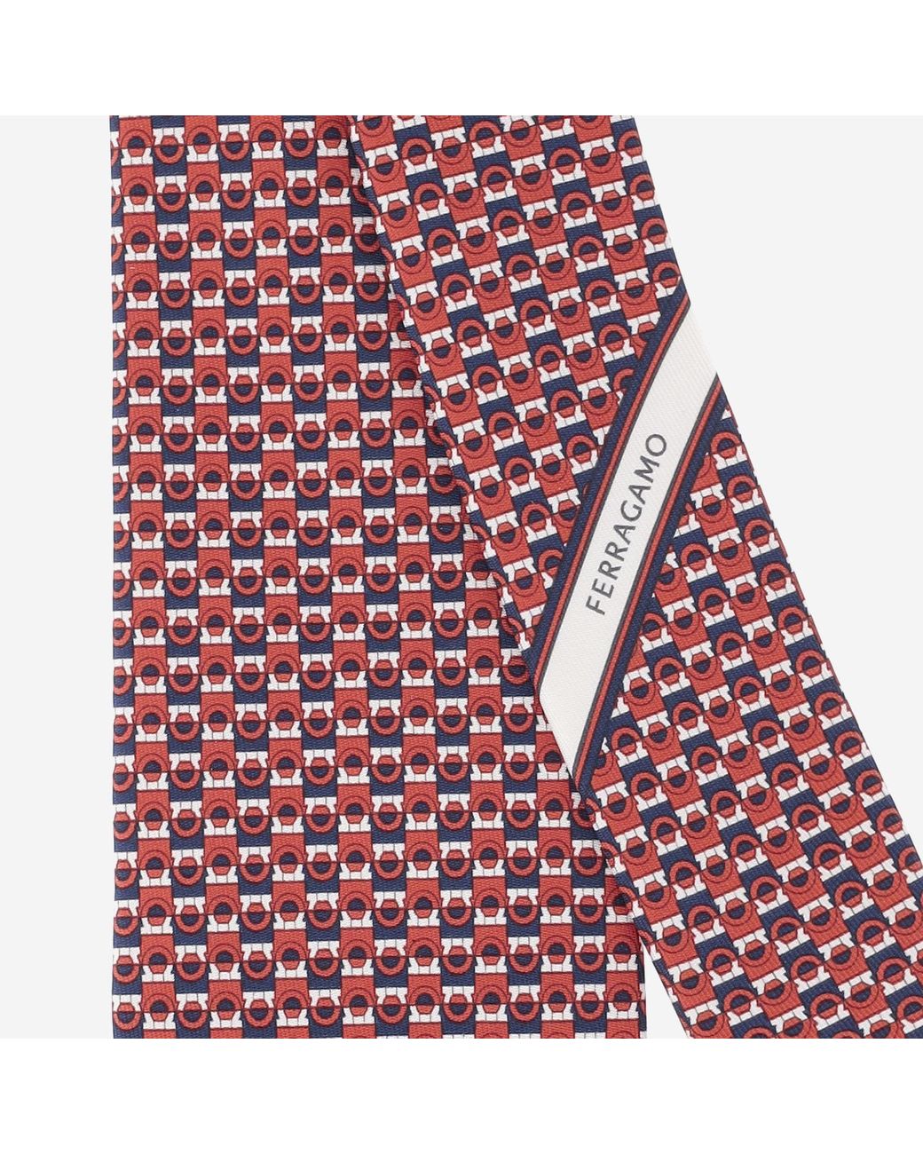 Ferragamo Purple Silk Tie With Geometric Pattern Ties & Bow for men