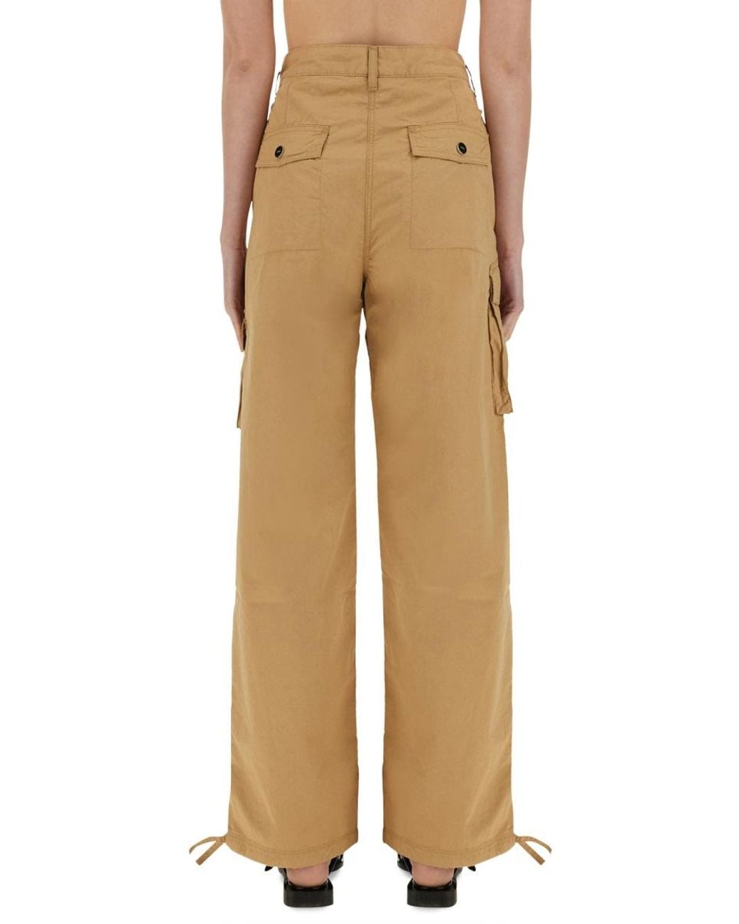 Ganni Natural Cotton Twill Cargo Pants Organic Trousers