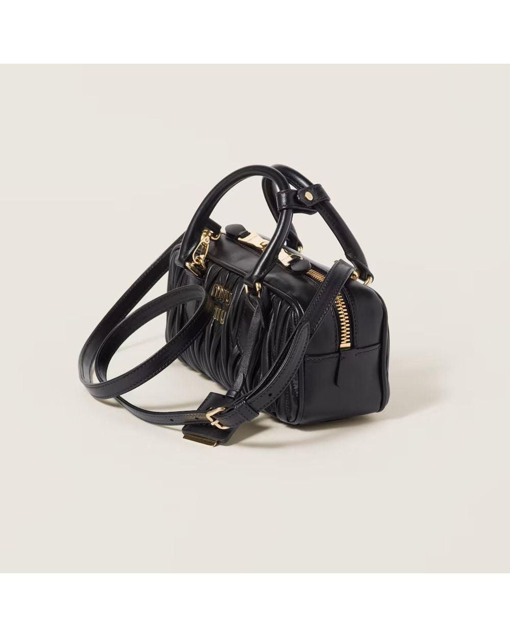 Miu Miu Black Miu Miu Matelassé Top Handle Bag