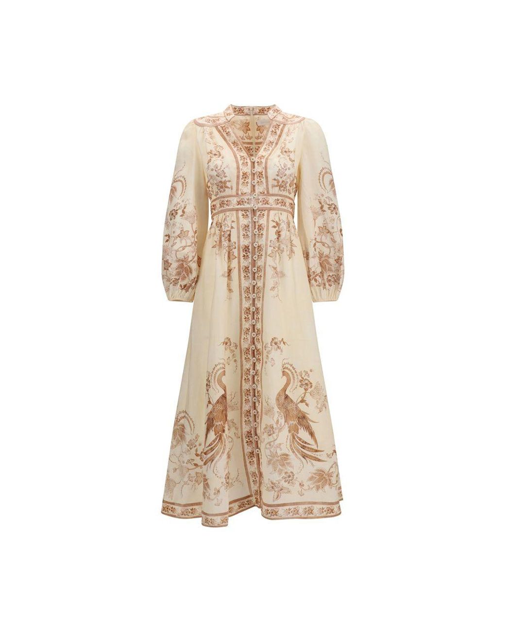 Zimmermann Natural Beige Linen Casual Dress