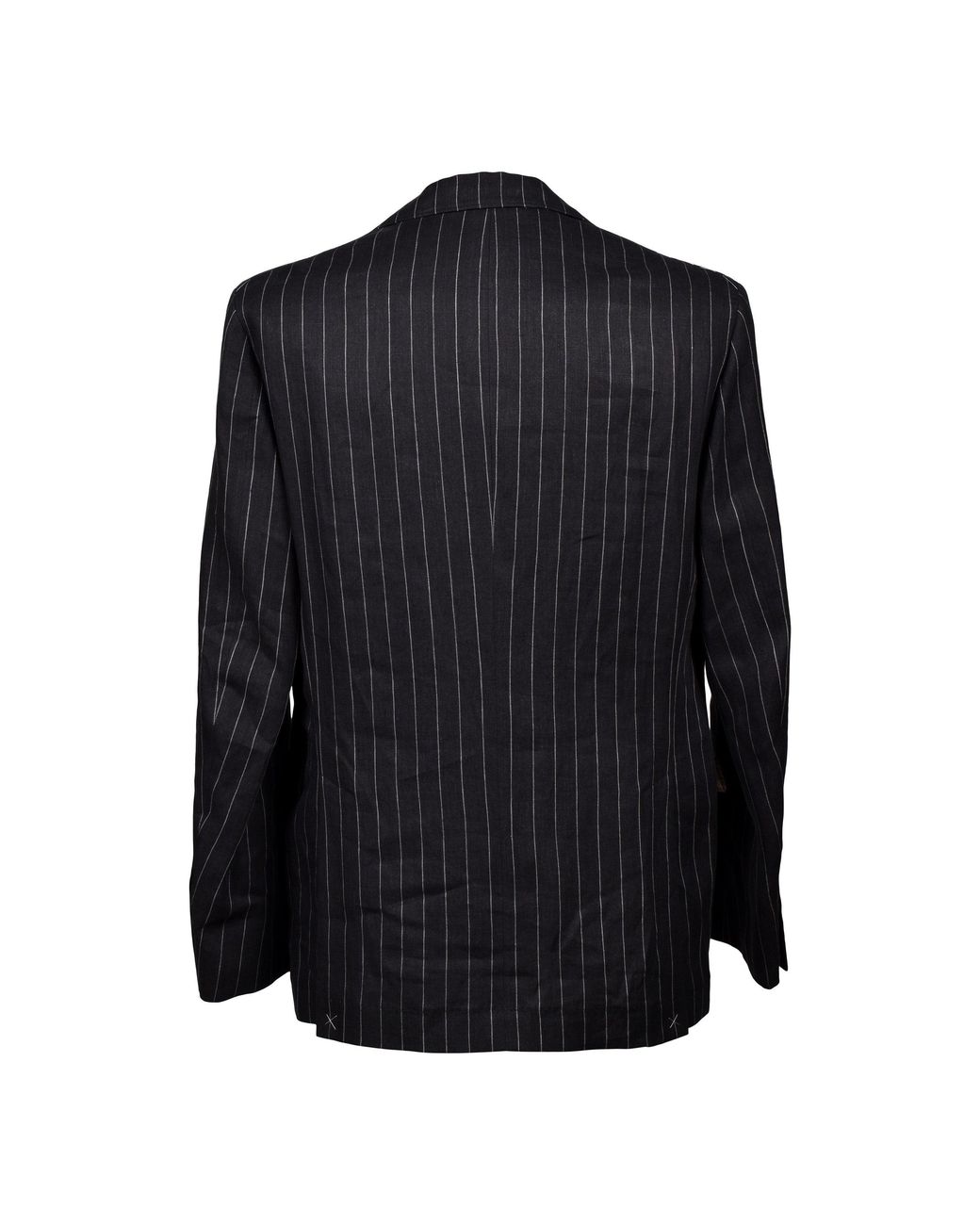 Brunello Cucinelli Black Linen Pinstripe Blazer for men