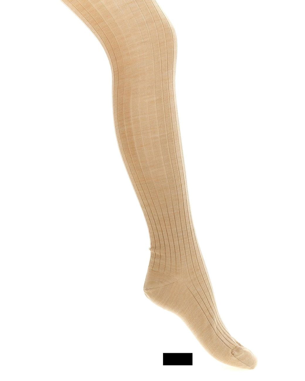 Jil Sander Natural Ribbed Wool-Blend Leggings
