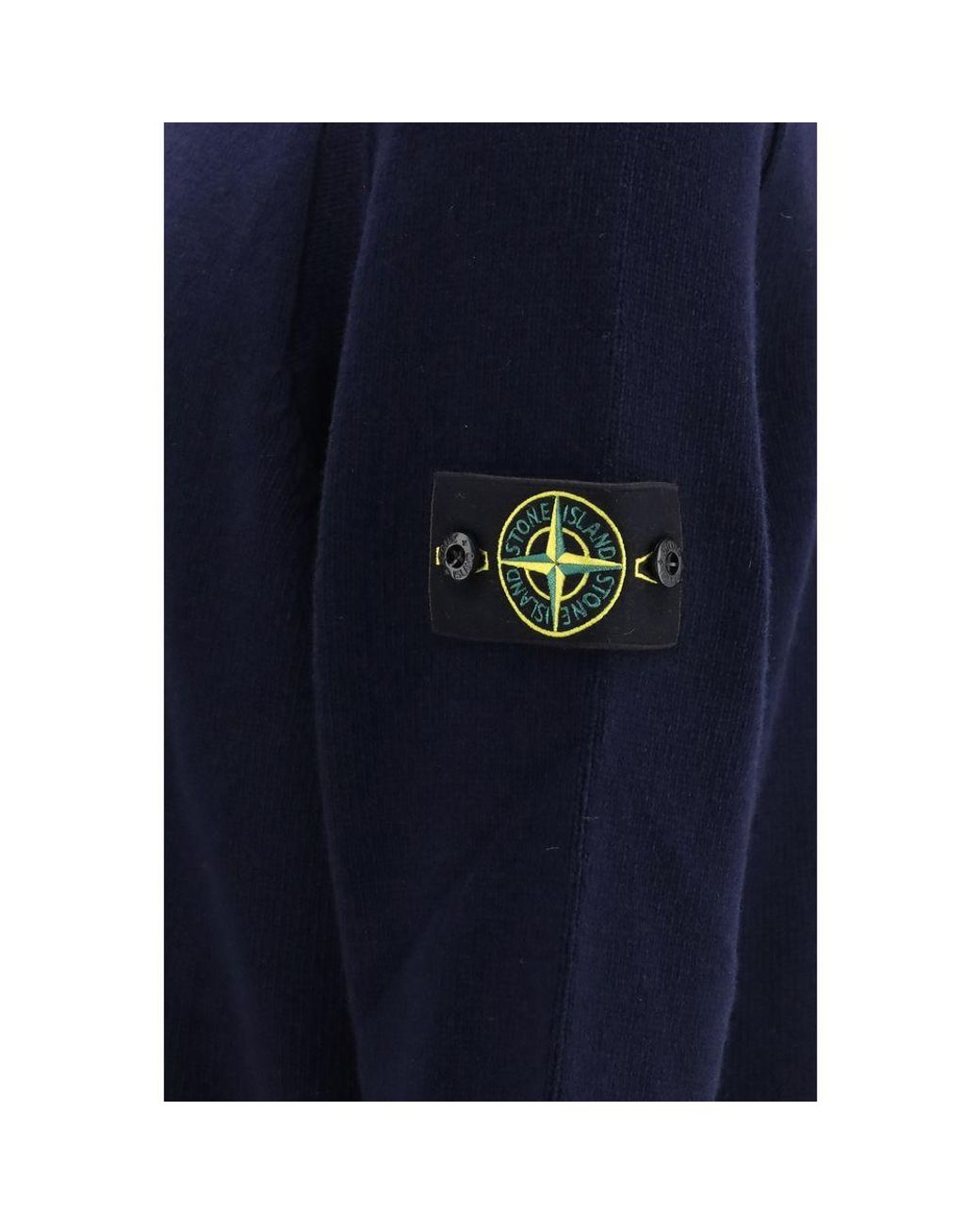 Stone Island Blue Black Cotton Sweatshirt for men