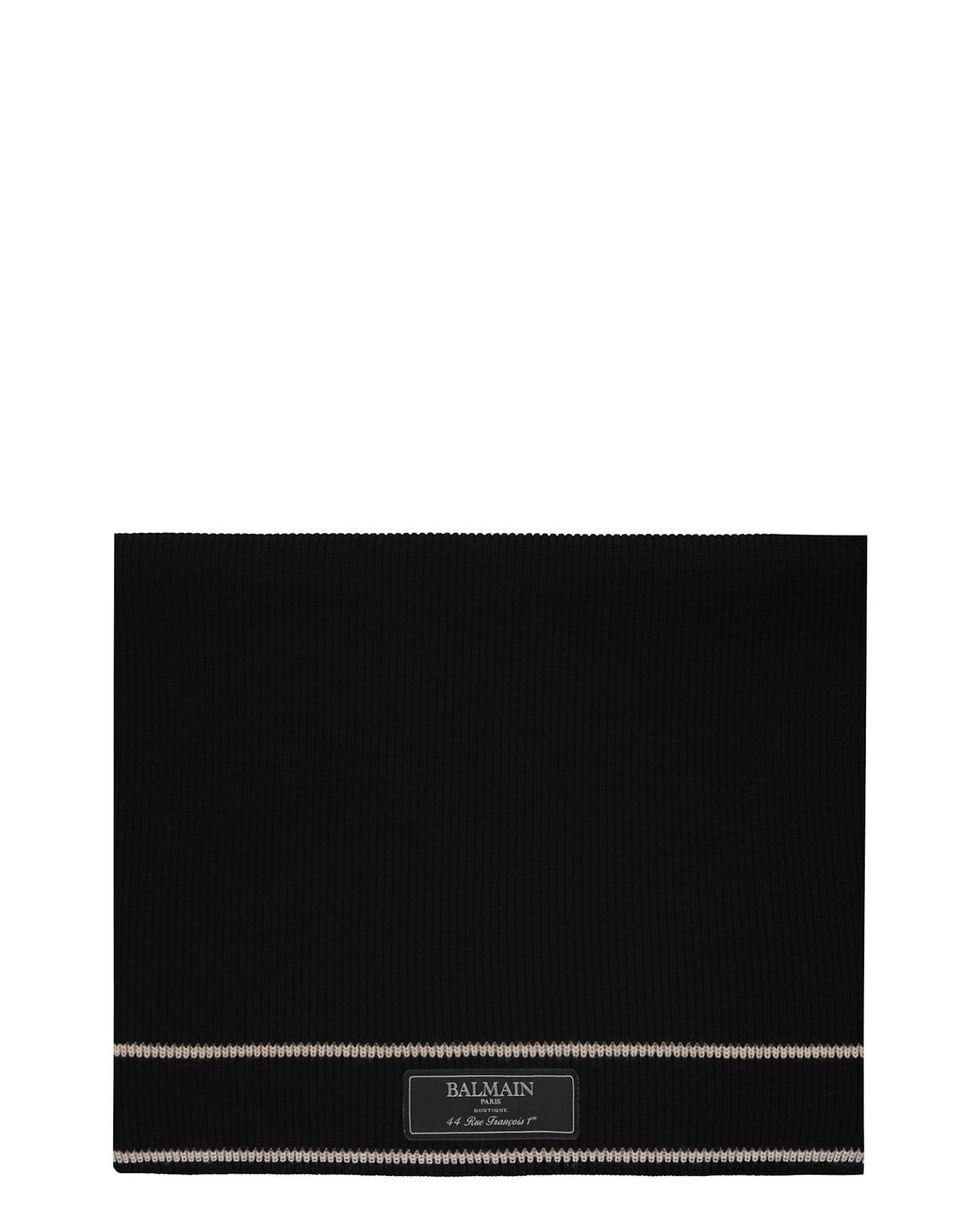 Balmain Ribbed Knit Scarf in Black for Men | Lyst