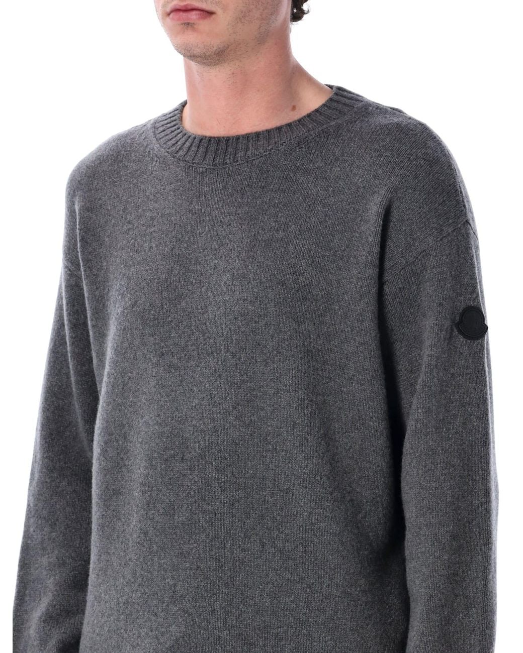 Moncler Gray Wool And Cashmere Crewneck Jumper for men