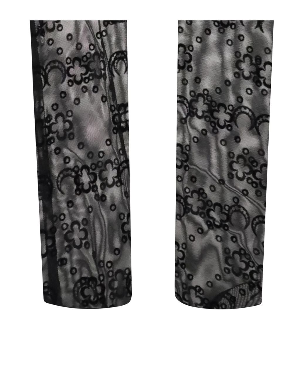 MARINE SERRE Black Recycled Mesh Flocked Tights Polyamide Socks