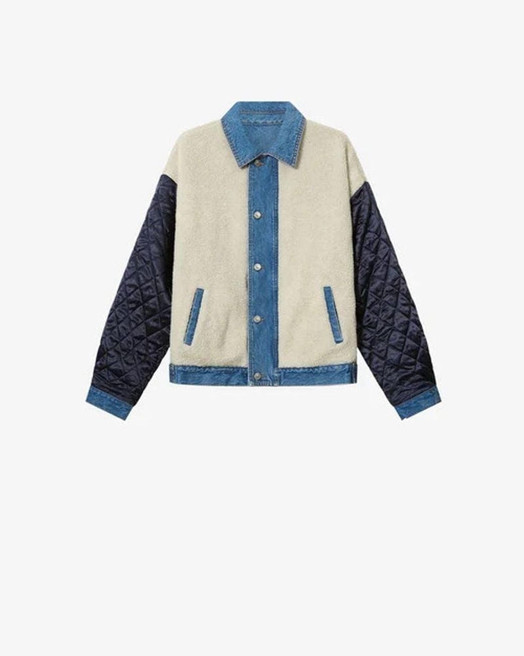 Isabel Marant Blue Marant Denim And Quilted Wool-Blend Jacket