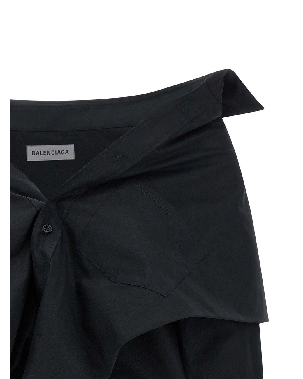 Wrapped Off Shoulder Balenciaga Off-The-Shoulder Crop Blouse in Black | Lyst