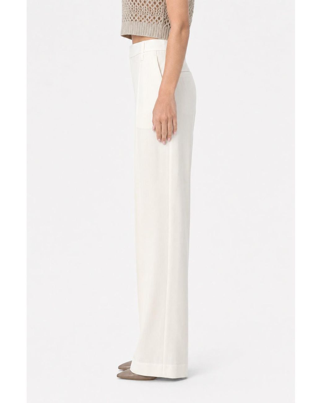 Brunello Cucinelli White Off Wool Trousers