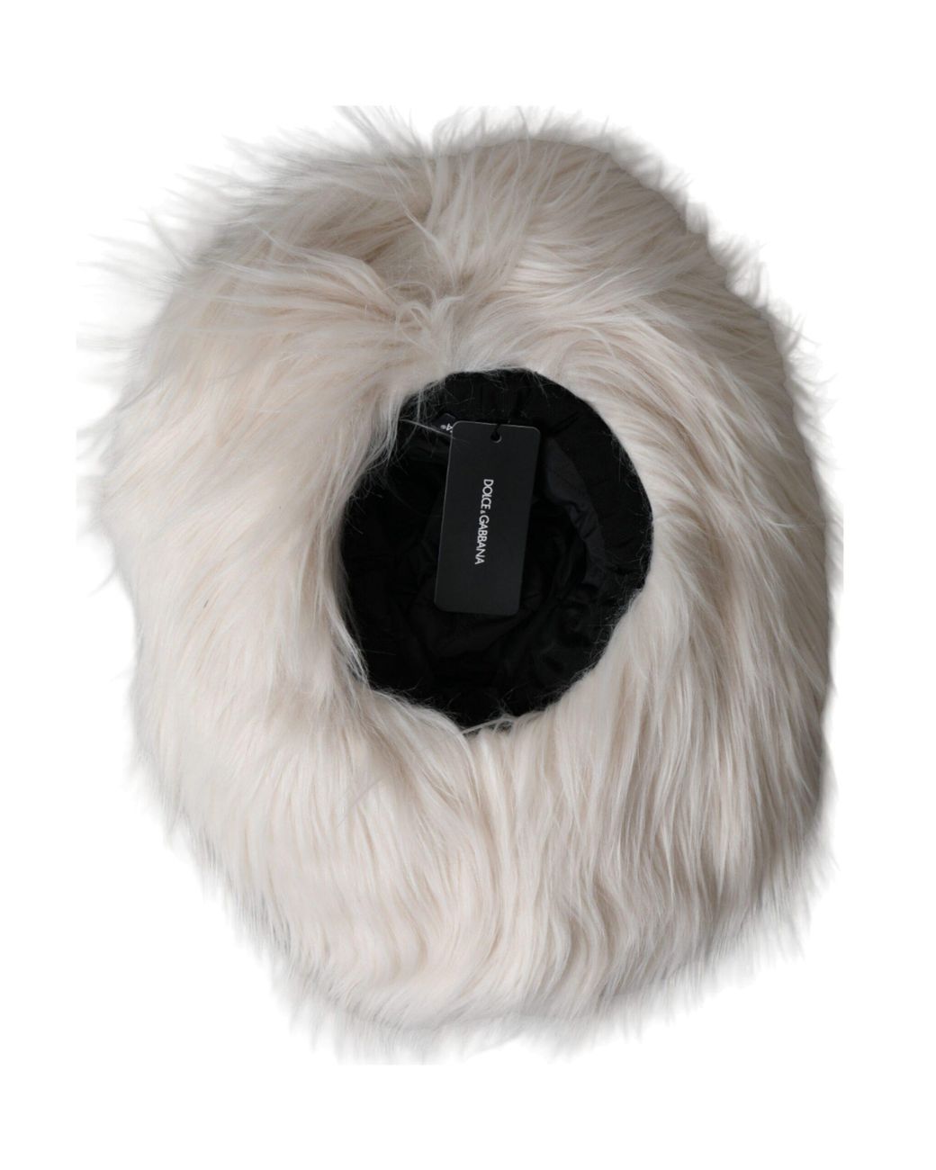 Dolce & Gabbana Natural Acrylic Fur Bucket Hat Modacrylic Polyester