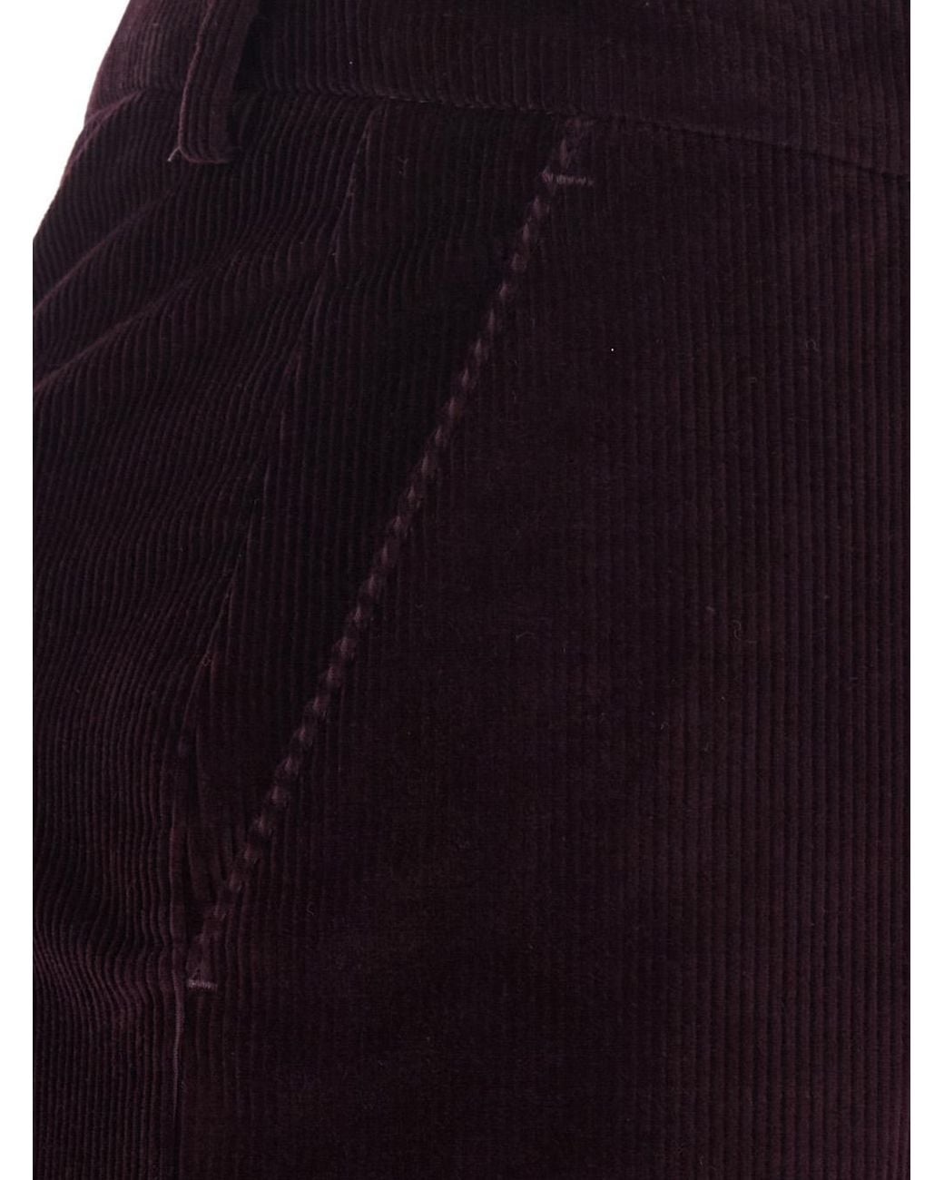 PT Torino Blue Trousers Straight-Leg Corduroy