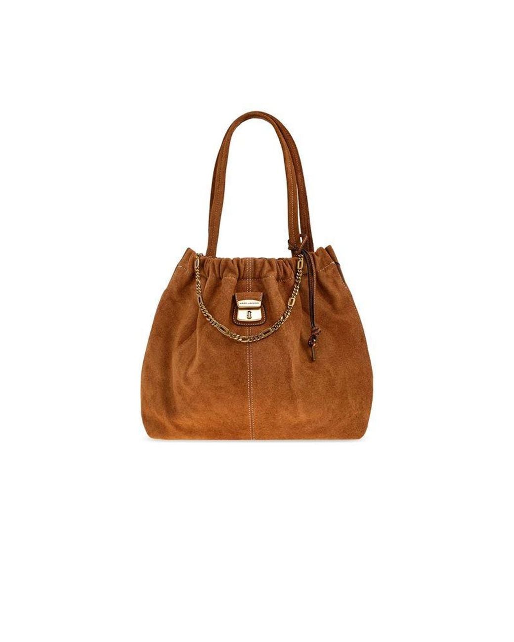 Marc Jacobs Brown Tote Bag Suede Cow Leather Tote-Bags