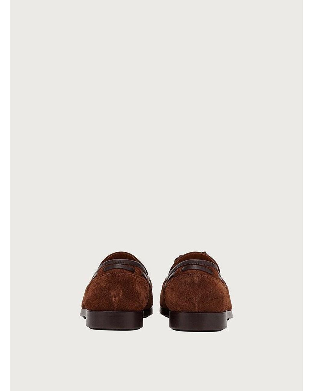 Ferragamo Brown Tassel Slip-On Shoe for men