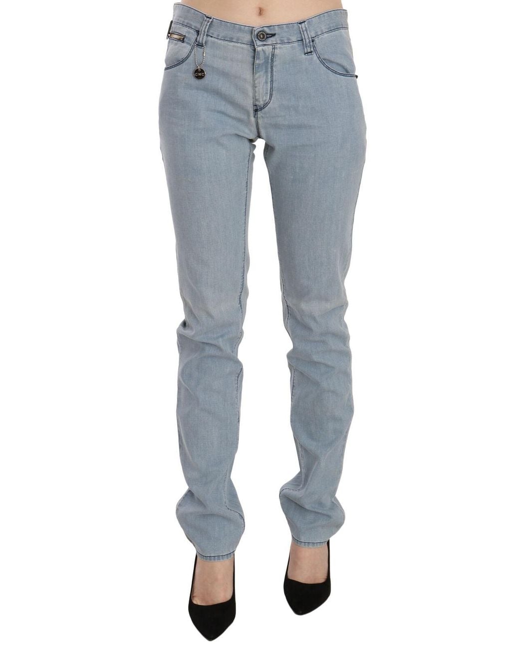 CoSTUME NATIONAL Blue Mid Waist Skinny Denim Jeans Cotton Clothing