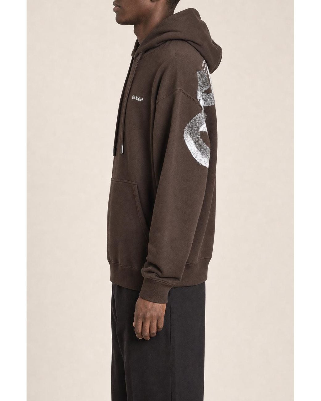 Off-White c/o Virgil Abloh Brown Chocolate Cotton Hoodie for men