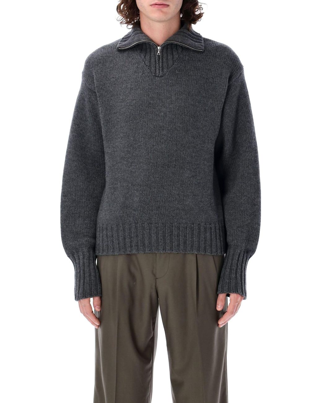トップス auralee 24aw wool soft knit half zip Auralee – Wool Soft Cord Knit Half Zip P/O Charcoal