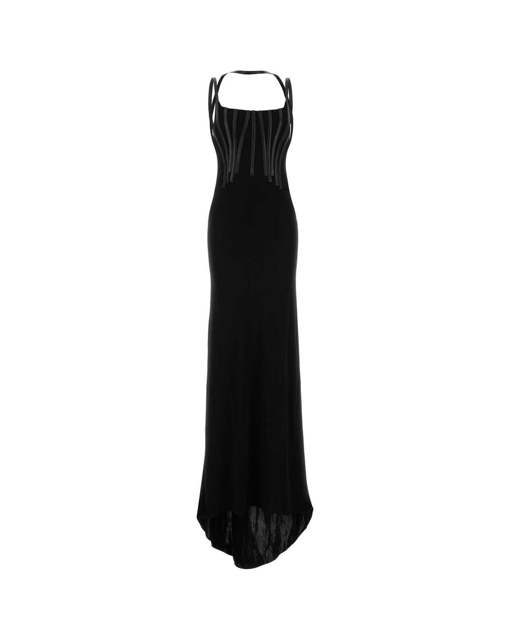 DSquared Dsquared Crepe Long Dress in Black | Lyst