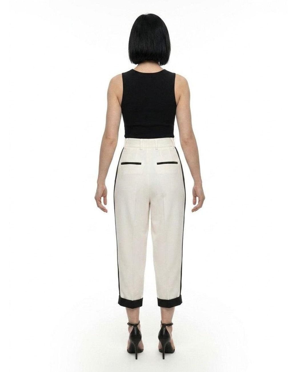 Dolce & Gabbana White Dolce & Gabbana Wool-Blend Cropped Trousers
