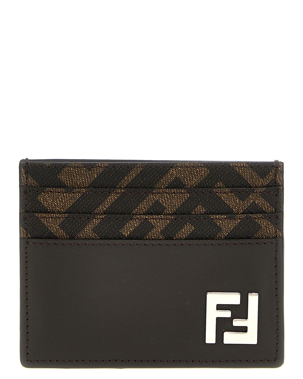 Fendi Black 'Squared Ff' Card Holder for men