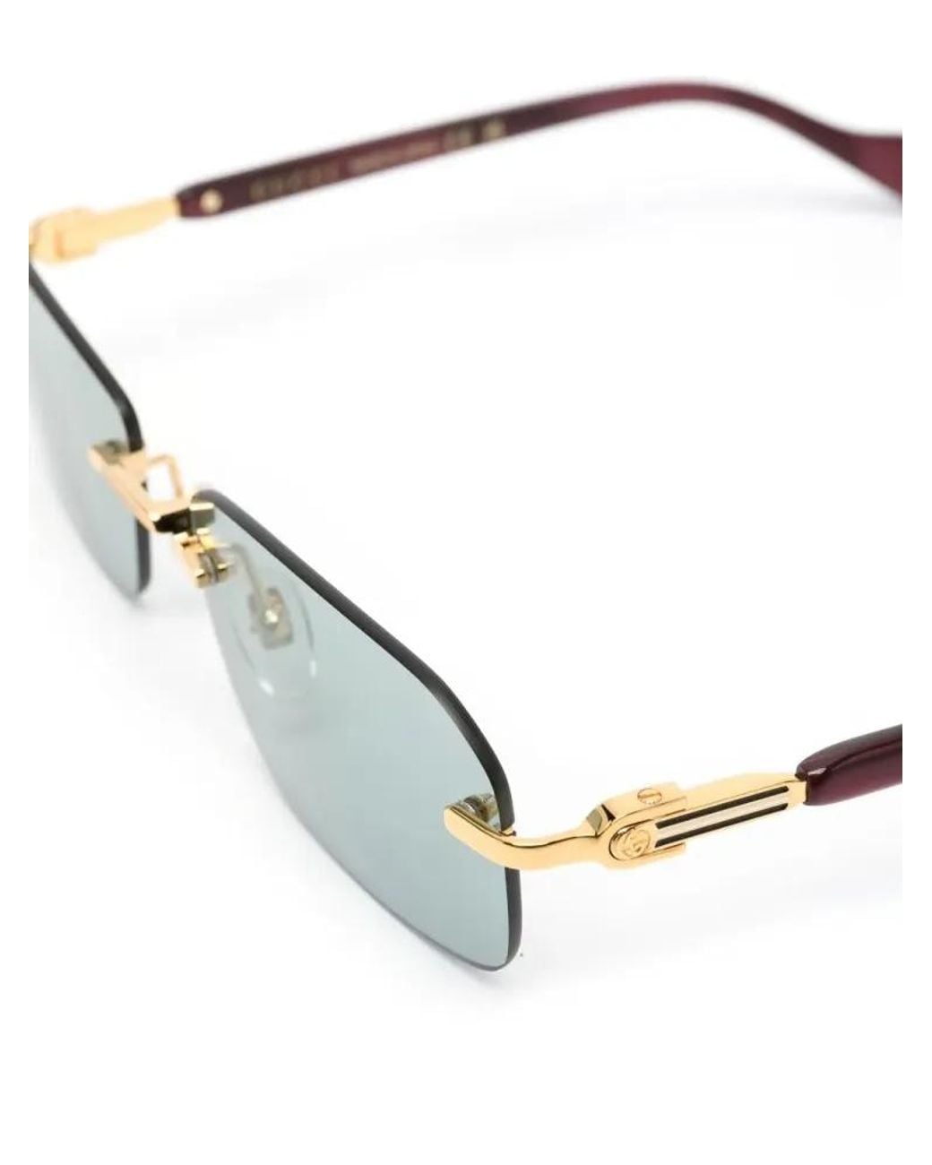 Gucci Metallic Gg1221S Rectangle-Frame Sunglasses