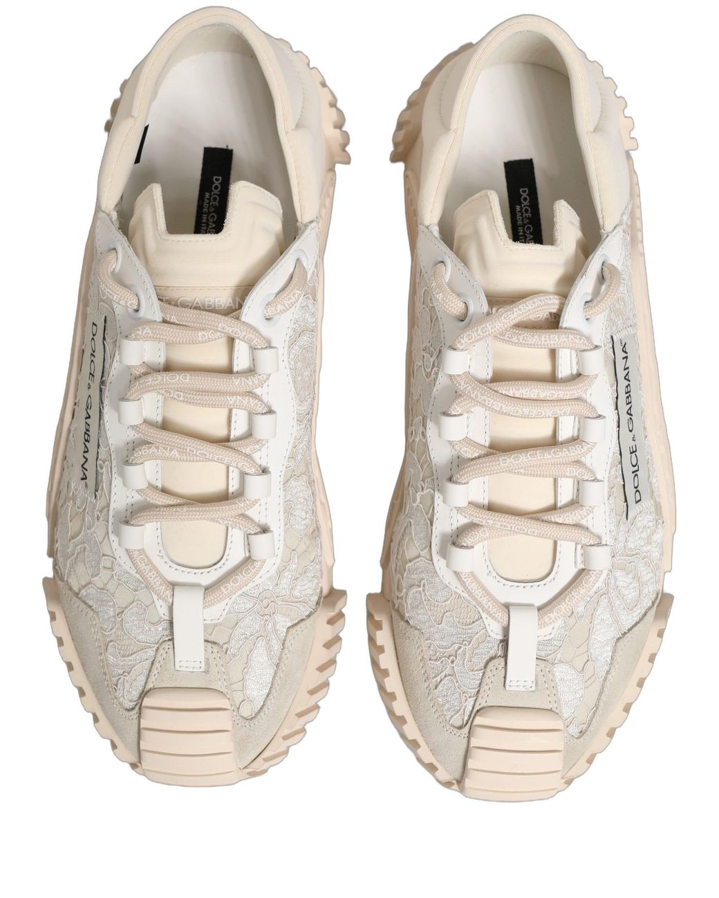 Dolce & Gabbana Natural Lace Ns1 Low Top Sneaker Sports Shoes