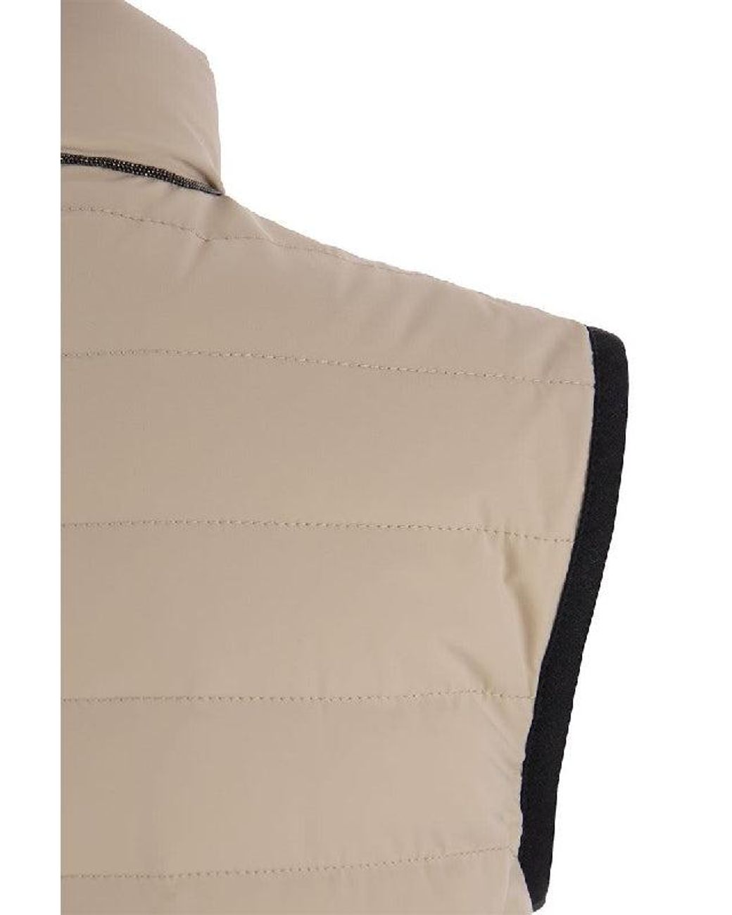 Brunello Cucinelli Natural Clay Quilted Sleeveless Jacket Clothing