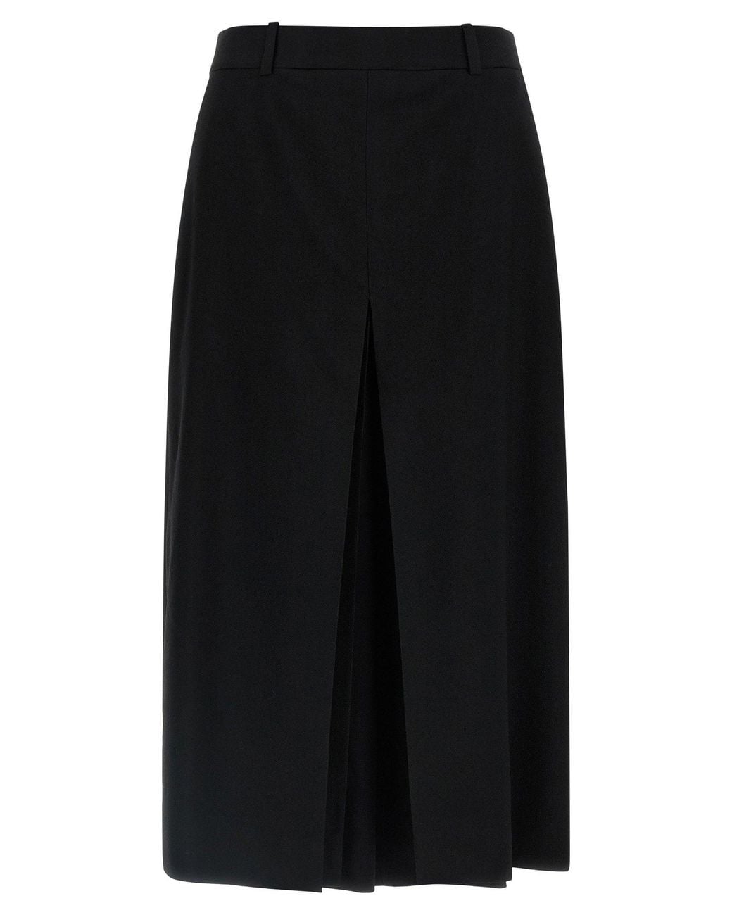 Saint Laurent Black Wool Midi Skirt