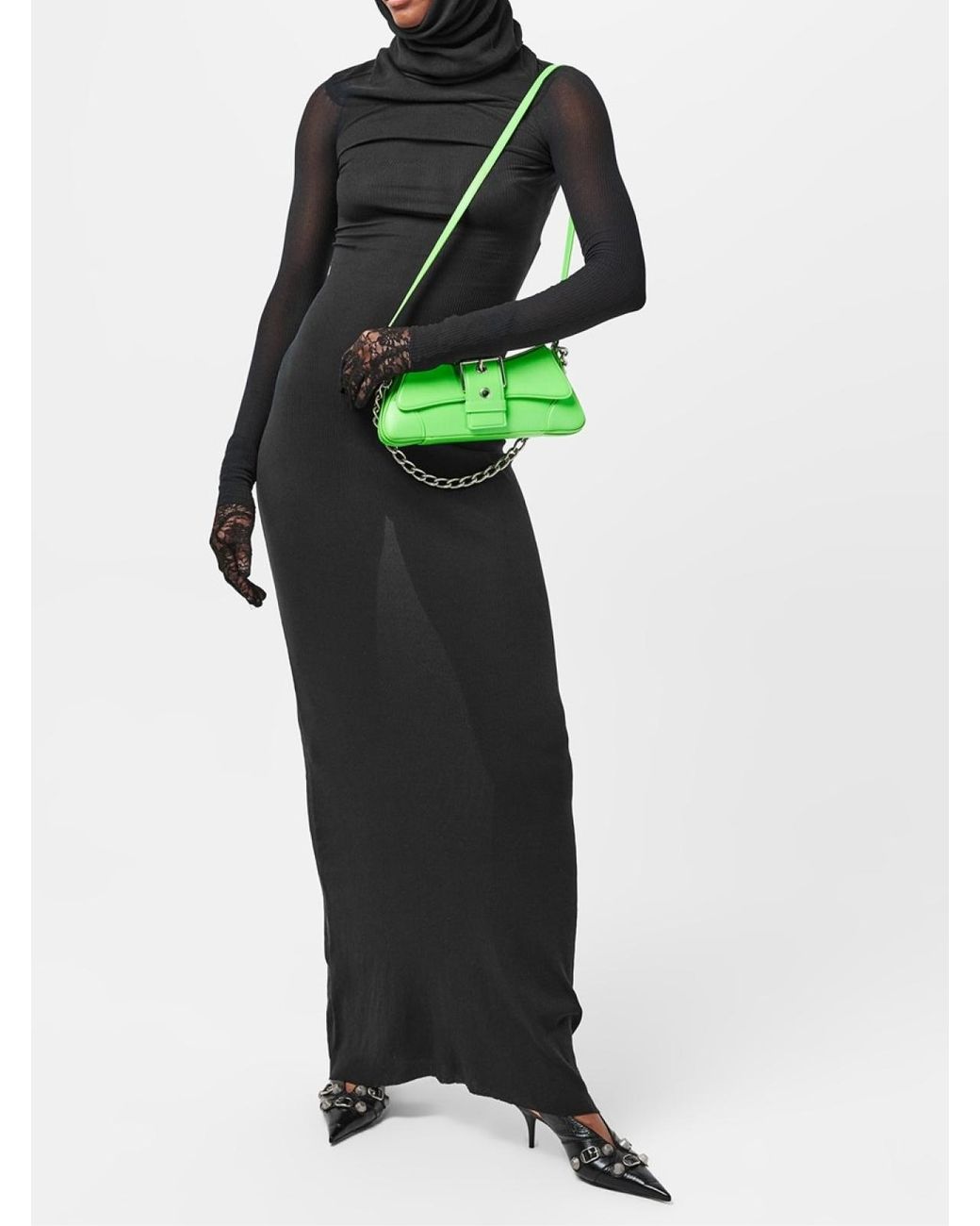 Balenciaga Green Lindsay Shoulder Bag