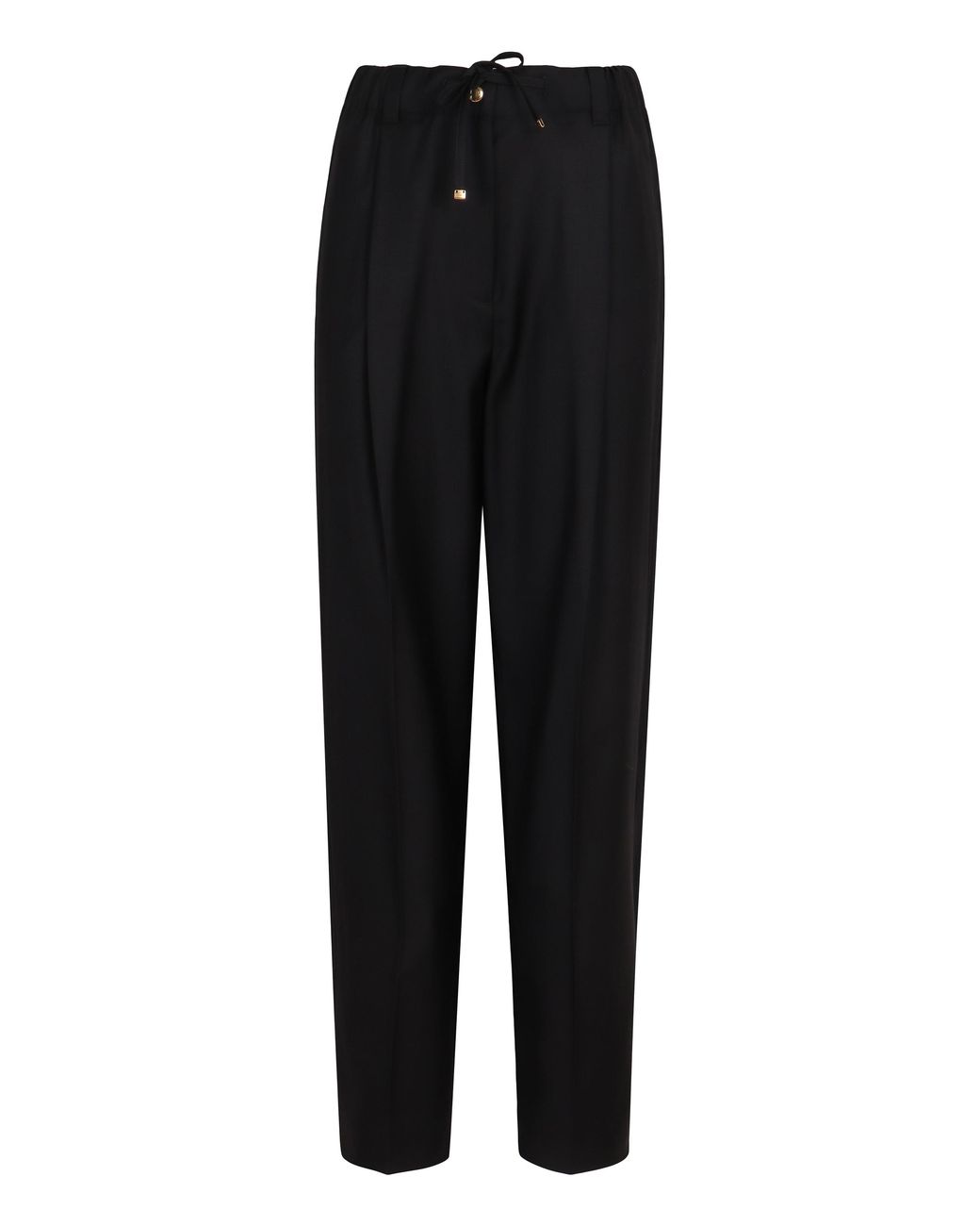 Moncler Black Tailored Wool Gabardine Trousers Virgin Straight