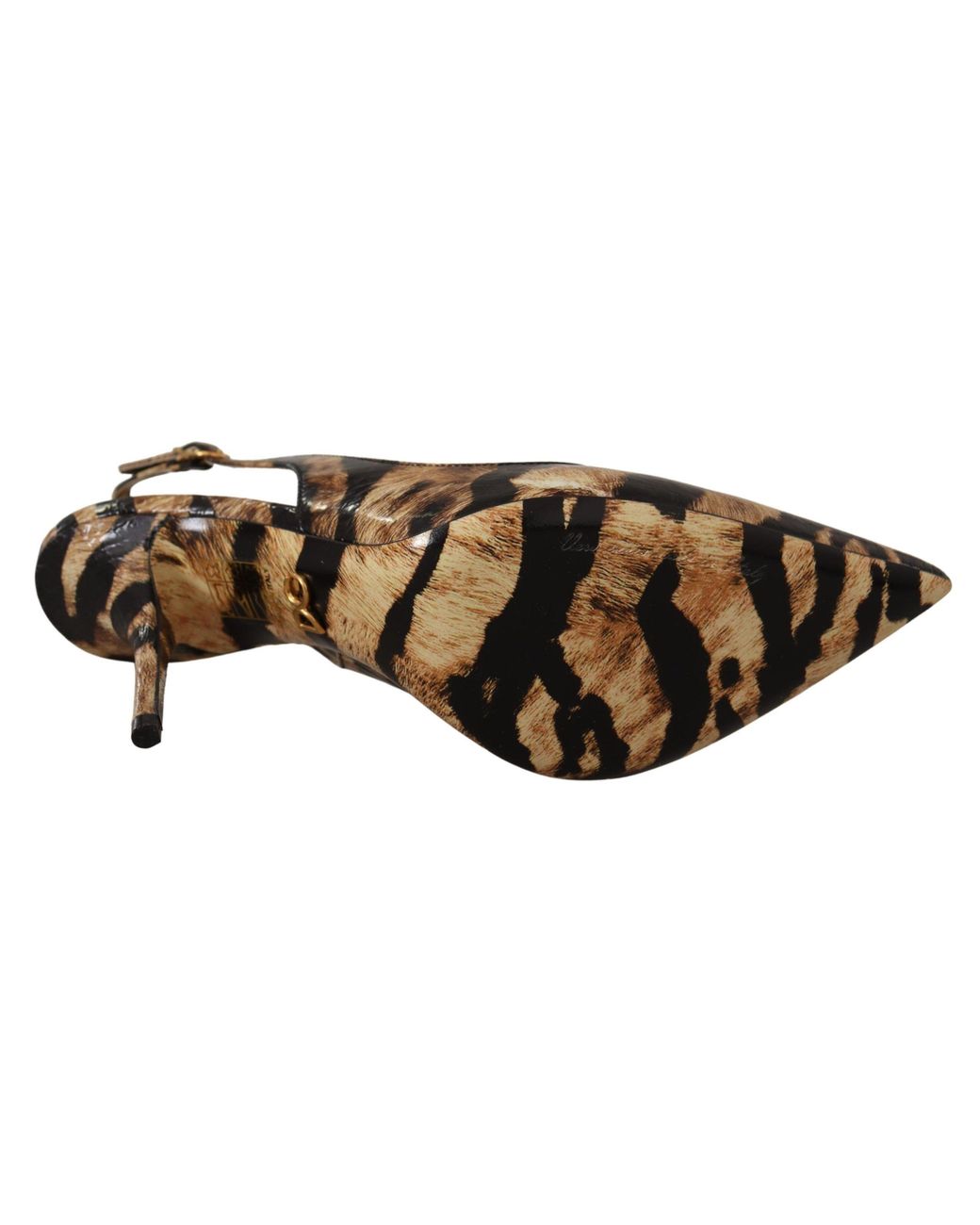 Dolce & Gabbana Black Slingbacks Leather Tiger Shoes Moluro Python