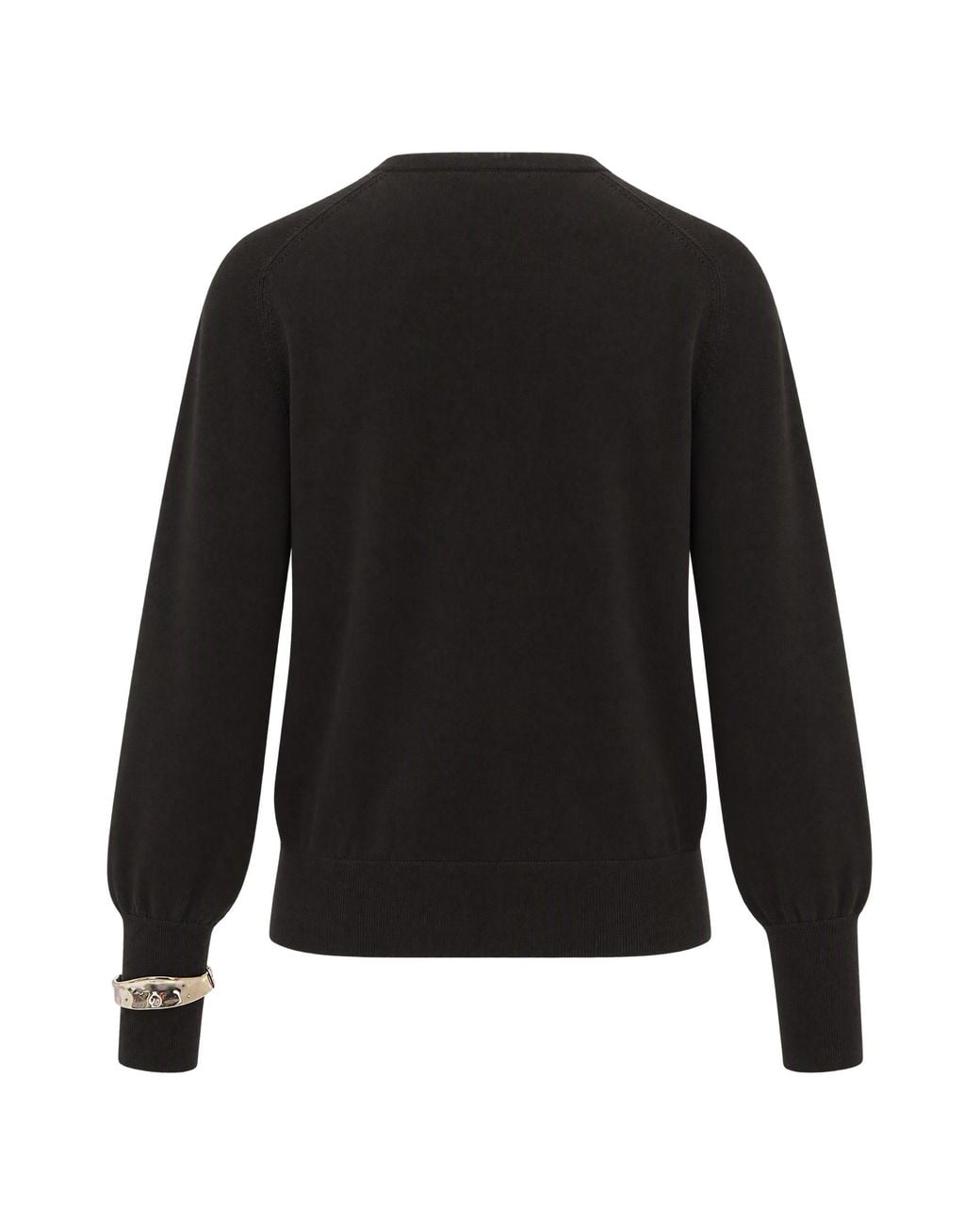 Liu Jo Black Crewneck Cardigan Wool Sweater