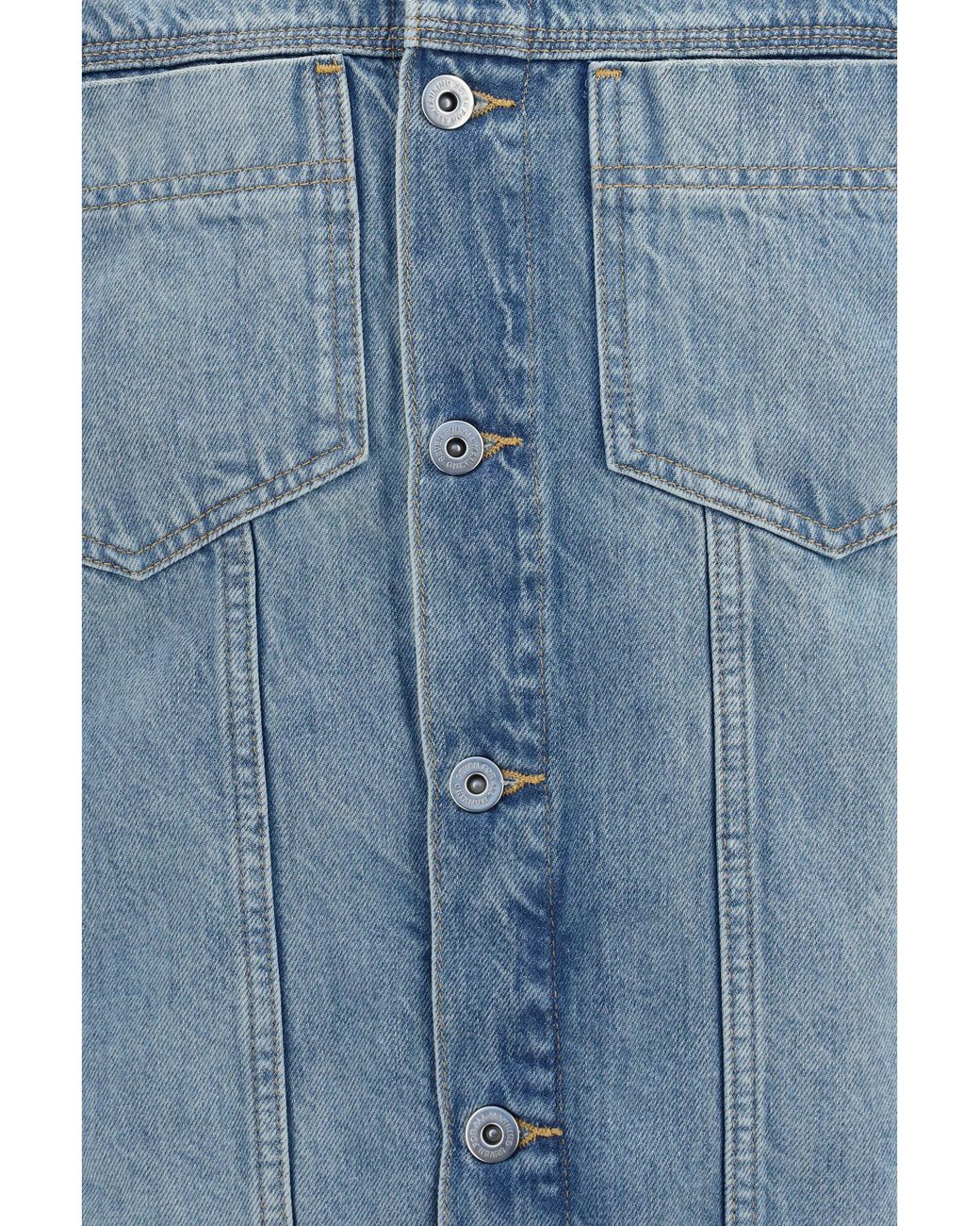 7 For All Mankind Blue Denim Jacket Medium Wash Cotton for men