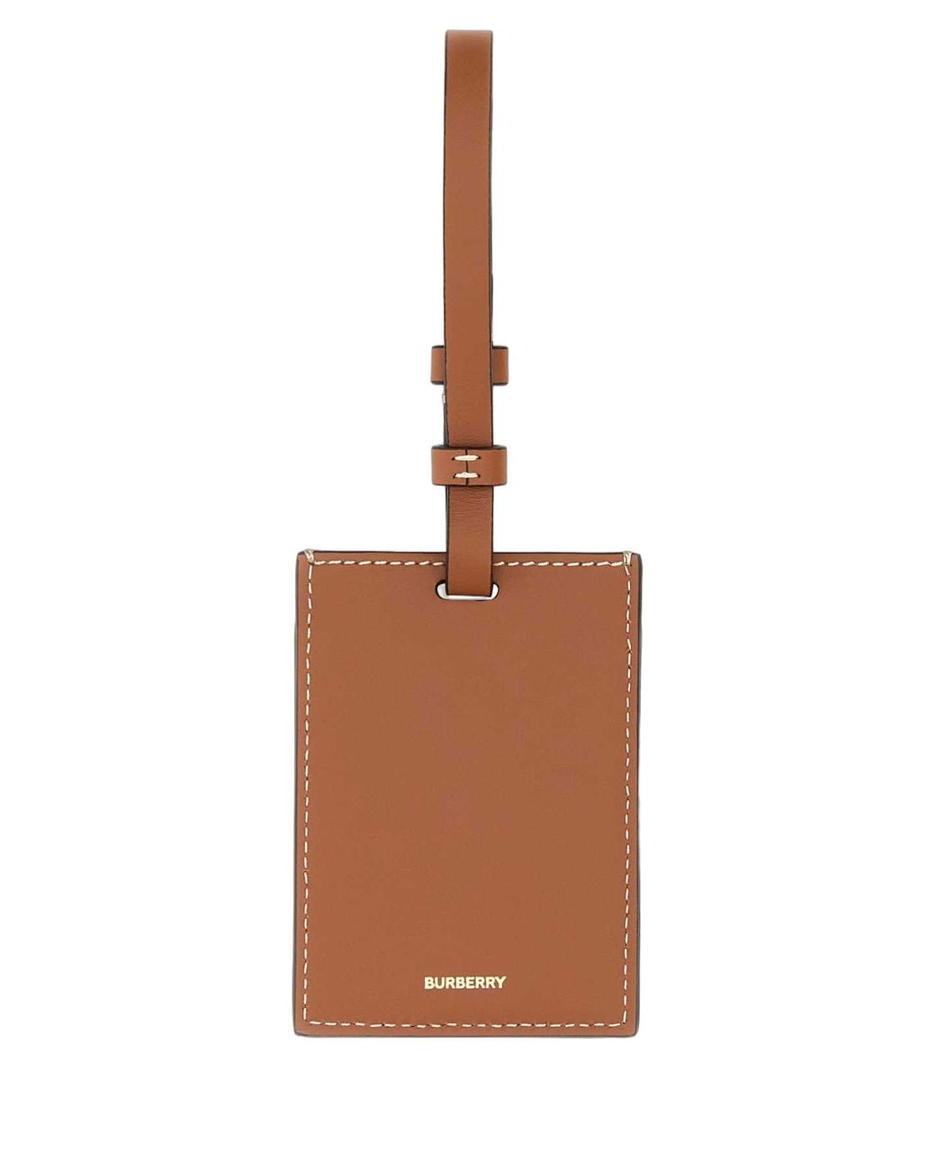 Burberry Natural Burberry Checked Leather Card Case