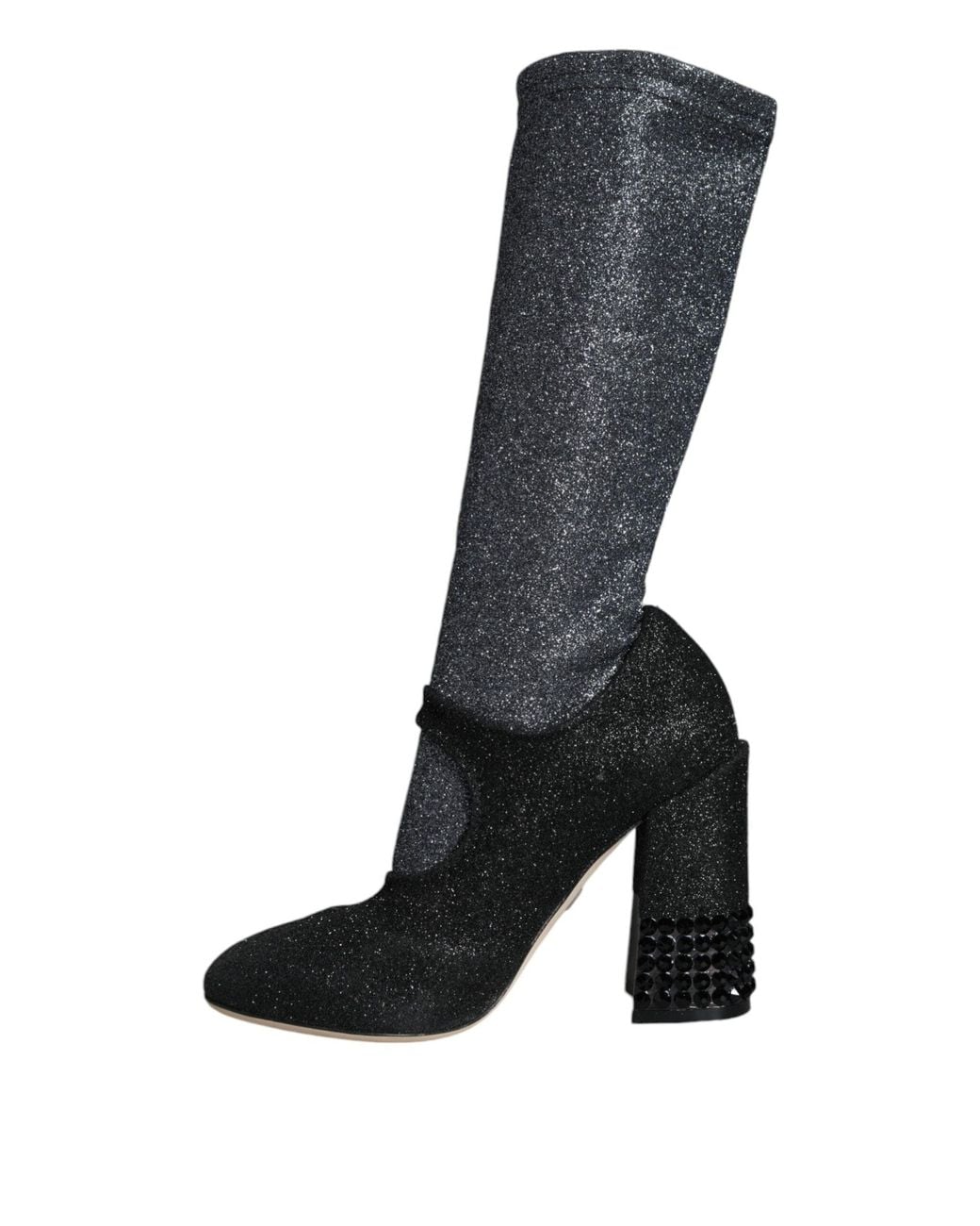 Dolce & Gabbana Blue Dolce & Gabbana Crystal-Embellished Nylon Boot