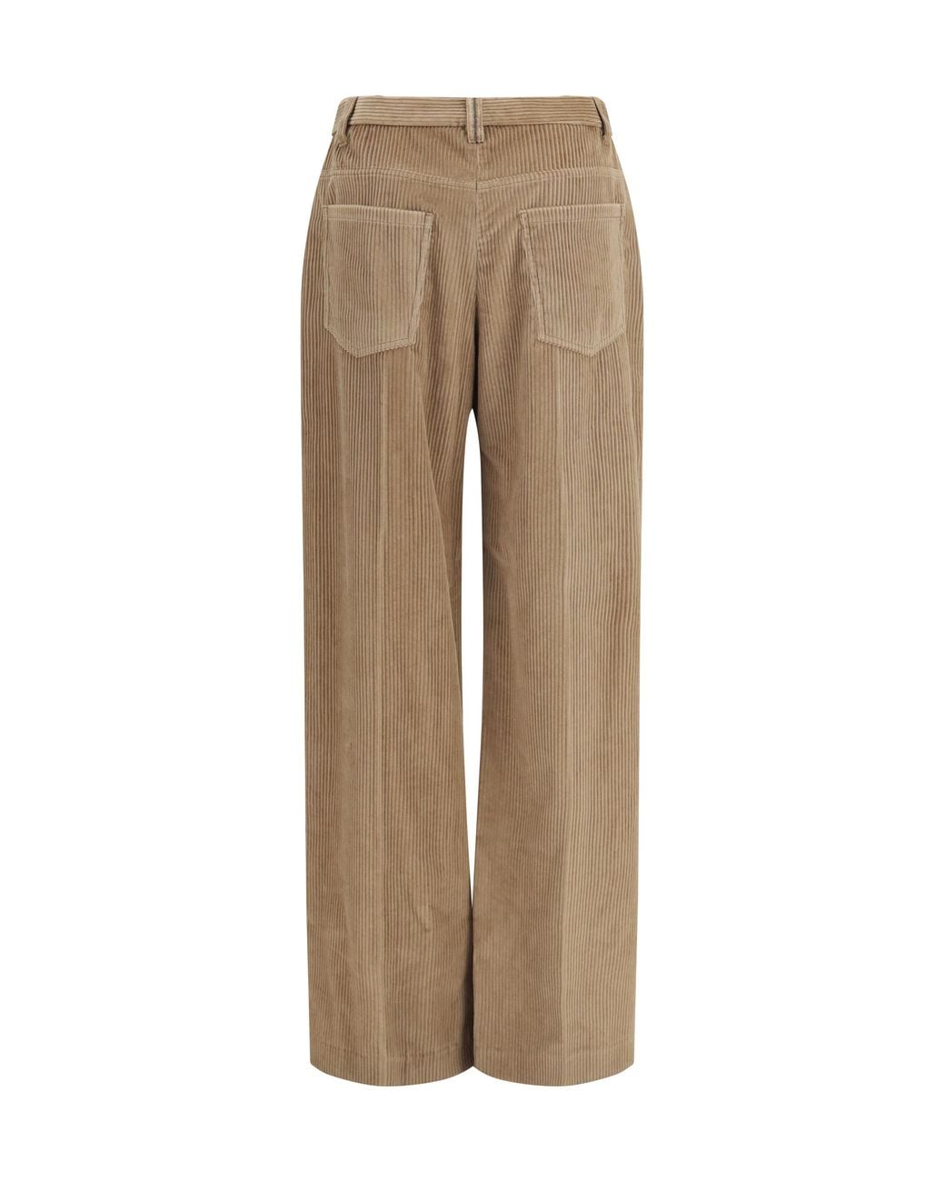 Brunello Cucinelli Natural Cotton Velvet Pants Trousers