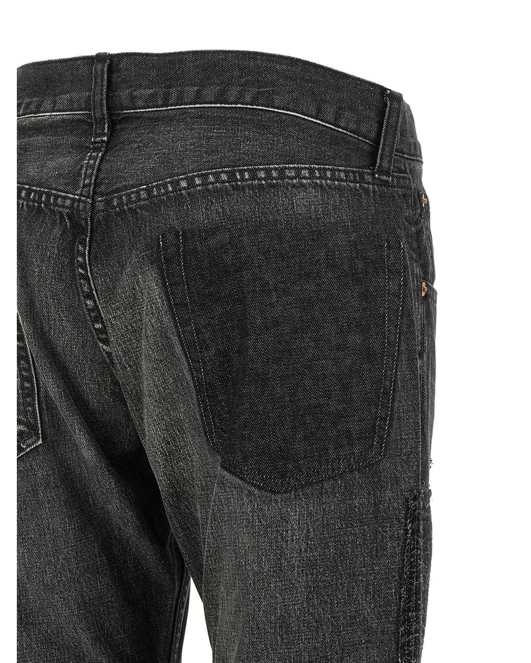 Junya Watanabe Black Patchwork Deconstructed Jeans