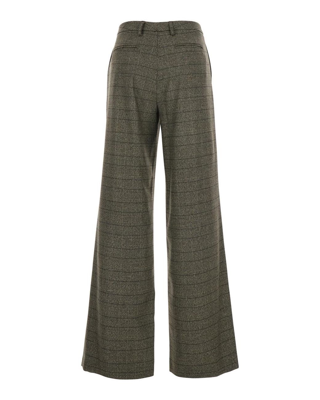 Le Plain Green Trousers With Striped Motif