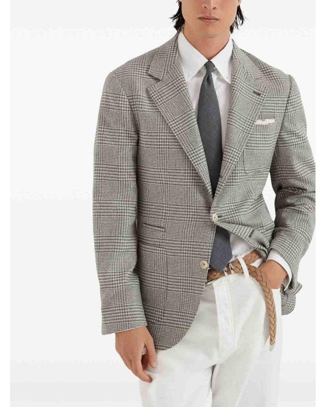 Brunello Cucinelli Gray Blazer My4687Bnd_C124 for men