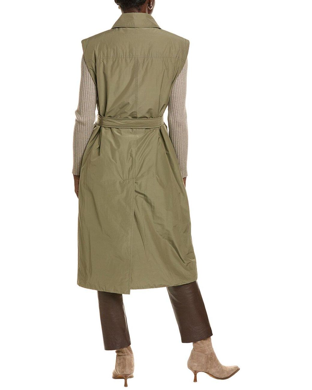 Brunello Cucinelli Green Sleeveless Long Jacket