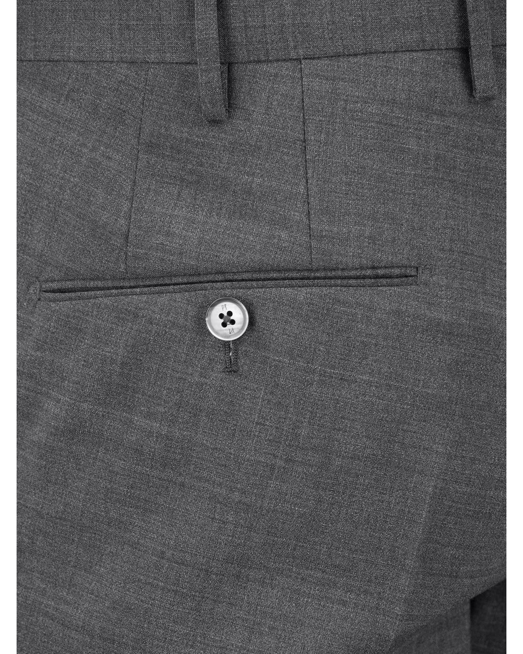 PT01 Travel Super Slim Fit Wool Blend Trousers in Gray for Men | Lyst