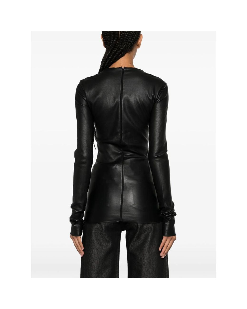 Ludovic de Saint Sernin Black Top Lamb Skin: 100. Tops
