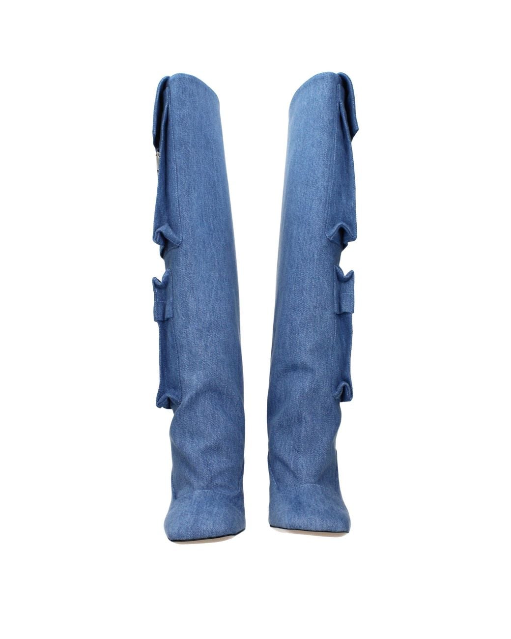 The Attico Blue Denim High Heel Boots