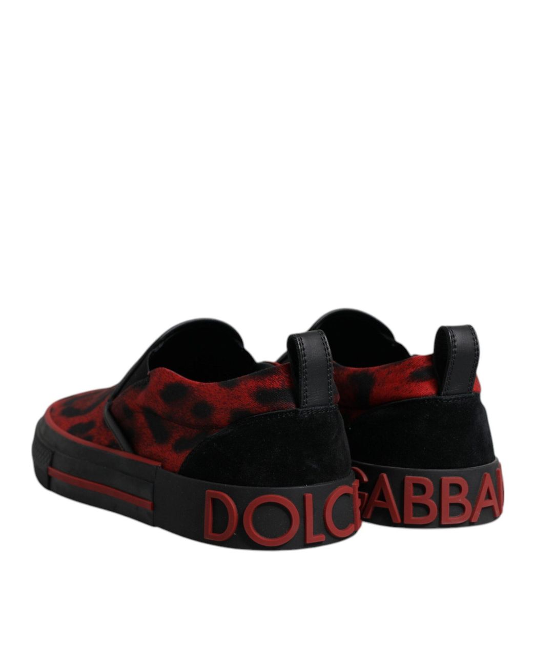 Dolce & Gabbana Red Dolce & Gabbana Leopard-Print Cotton Sneaker for men