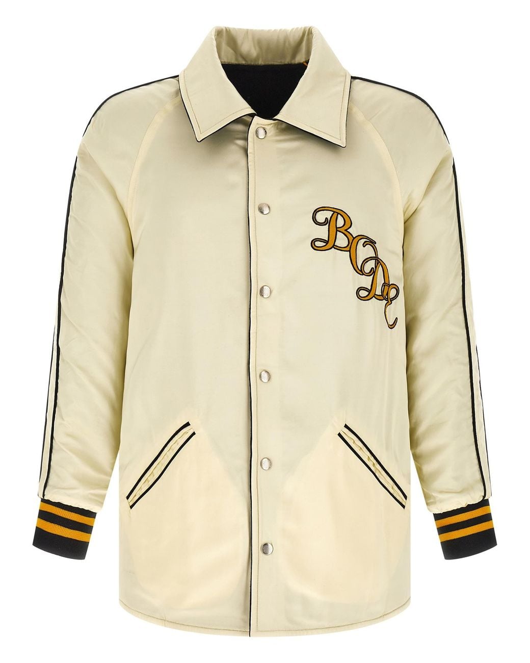 Bode Black 'Monogram Snap' Reversible Jacket for men