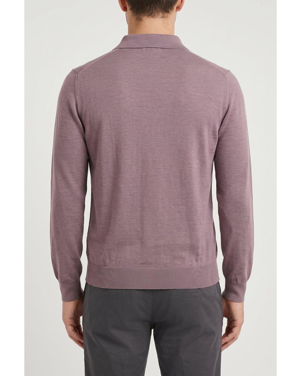 Brunello Cucinelli Purple Mauve Wool Silk Knit Sweater for men