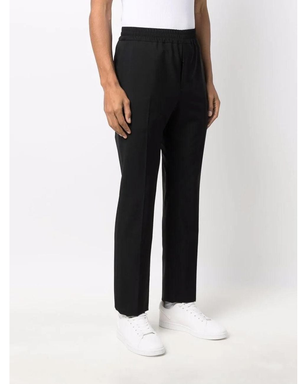 Ferragamo Black Mid-Rise Tailored Trousers for men