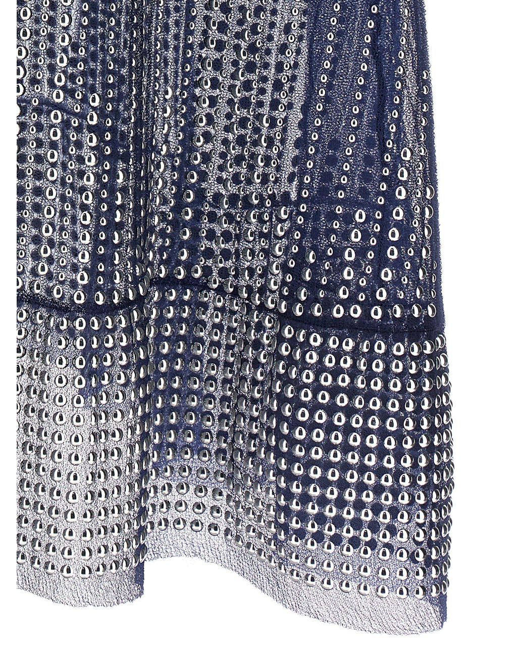 Rabanne Purple Studded Mesh Dress